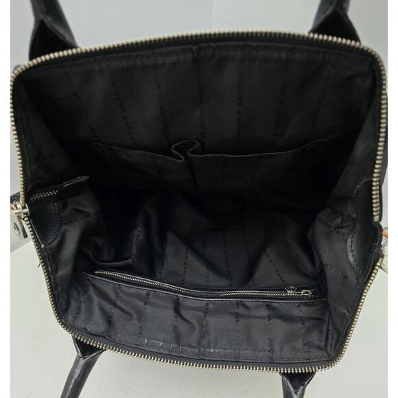 Marc Jacobs Womens Tote Bag Black Nylon Leather Pockets ID Tag Zip - Picture 12 of 12